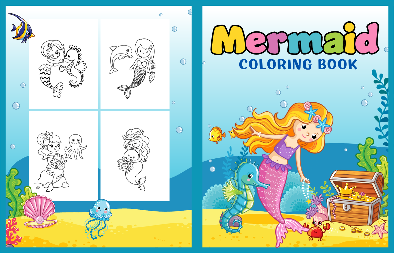 Ocean Adventure Spanish Vocabulary Mermaid Coloring Pack - Image 9