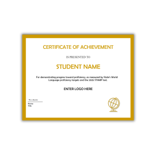 ACTFL Certificates - Editable Templates