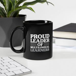 Multilingual Leader Black Glossy Mug
