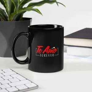 Te Amo Forever Black Glossy Mug.