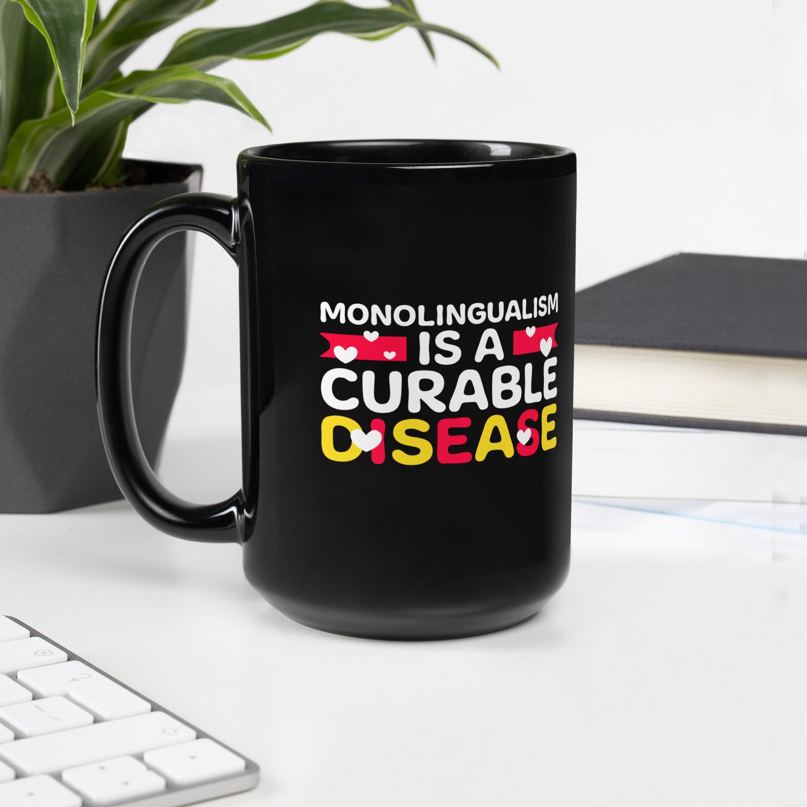 Monolingualism Black Mug - Image 2