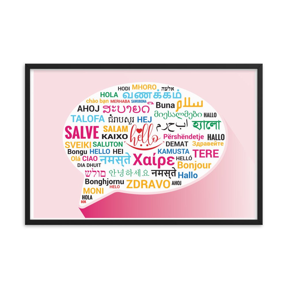 Hello in Different Languages Framed poster, Classroom Decor, Bilingual Poster, Back To School, Office Decor, Superpower Poster, - Image 3