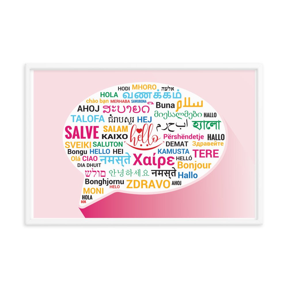 Hello in Different Languages Framed poster, Classroom Decor, Bilingual Poster, Back To School, Office Decor, Superpower Poster, - Image 6