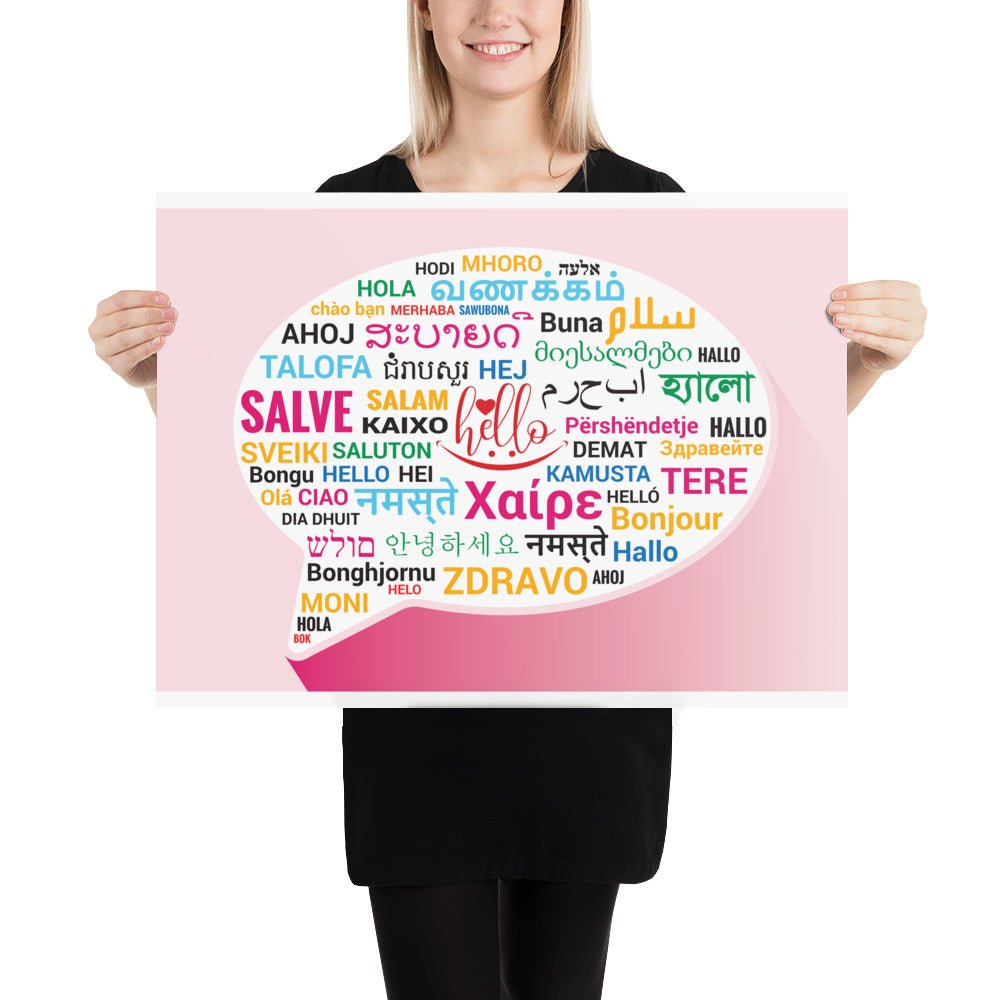 Hello Poster in Different Languages, Classroom Decor, Bilingual Poster, Back To School, Office Decor, Superpower Poster, - Image 2