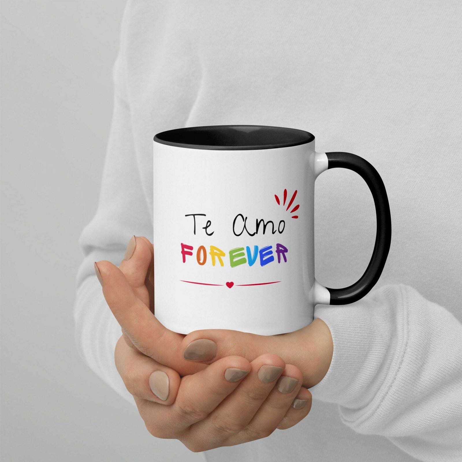 Te Amo Forever Mug with Color Inside - Image 3