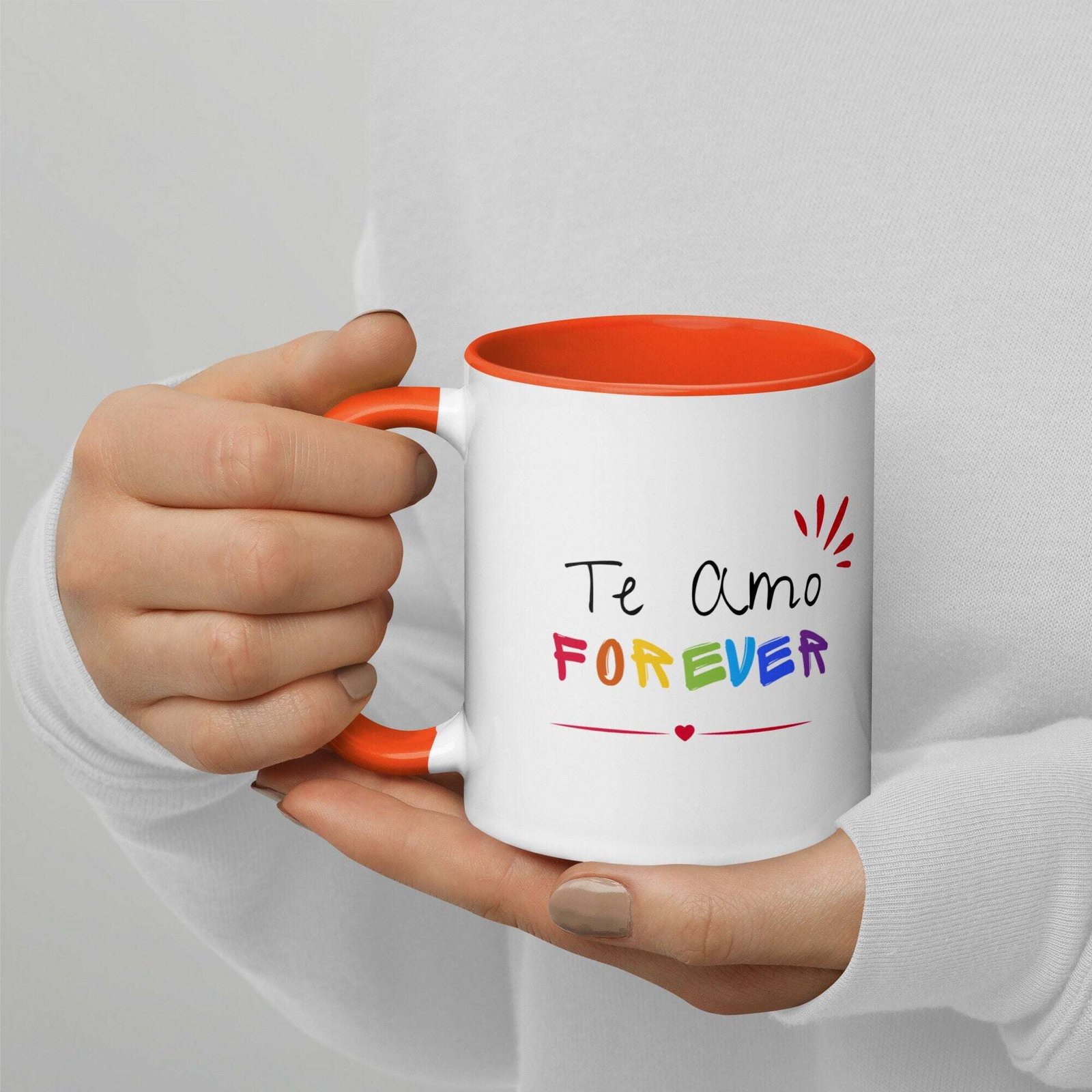 Te Amo Forever Mug with Color Inside - Image 5