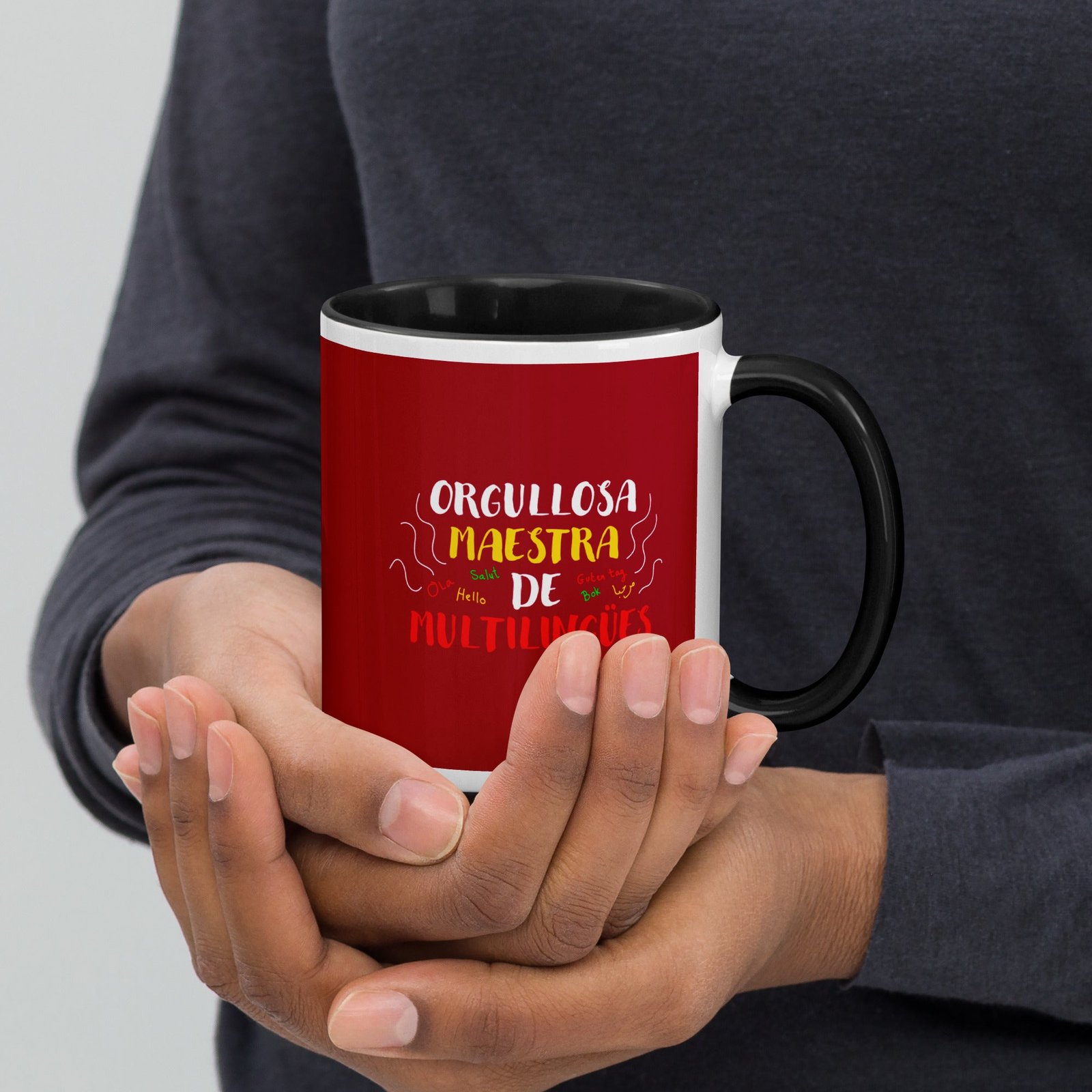 Orgullosa Maestra De Multilingues Mug with Color Inside - Image 2