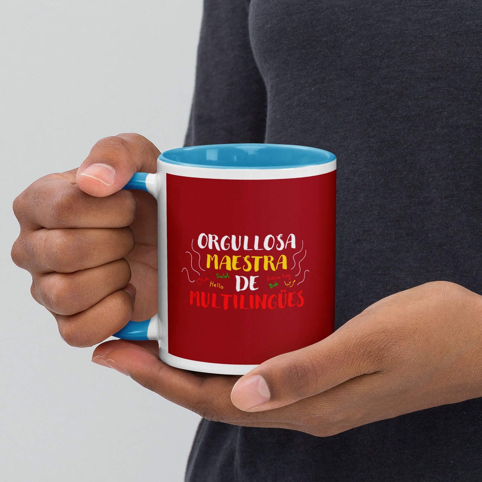 Orgullosa Maestra De Multilingues Mug with Color Inside - Image 9