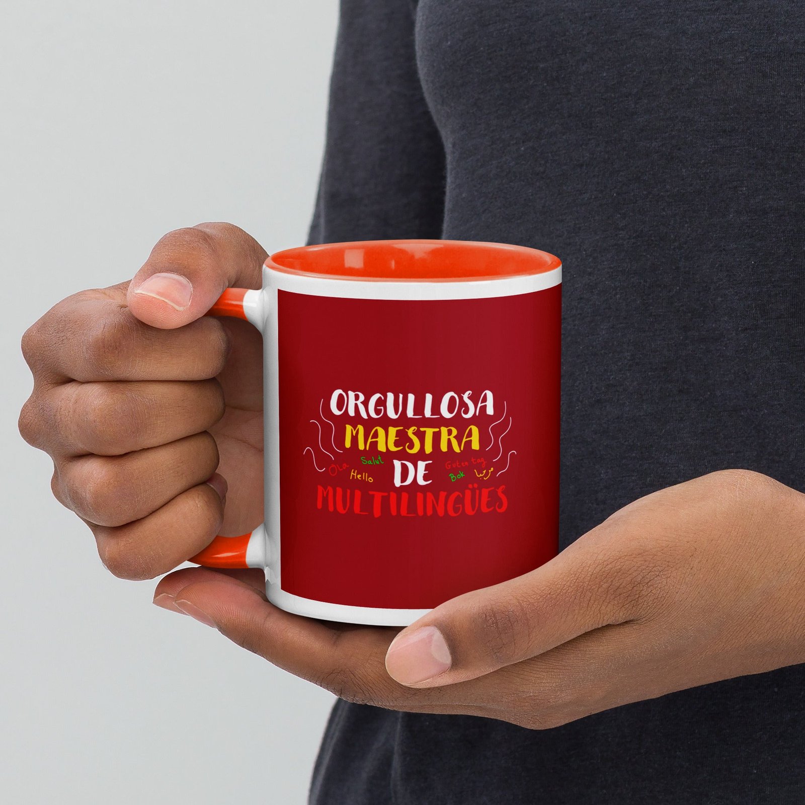 Orgullosa Maestra De Multilingues Mug with Color Inside - Image 7