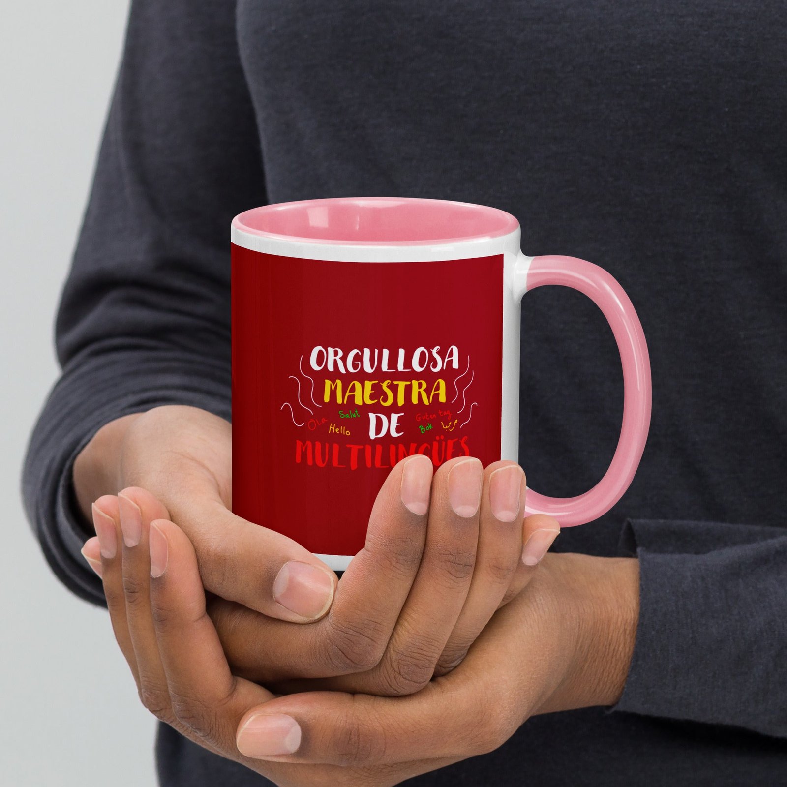 Orgullosa Maestra De Multilingues Mug with Color Inside - Image 10