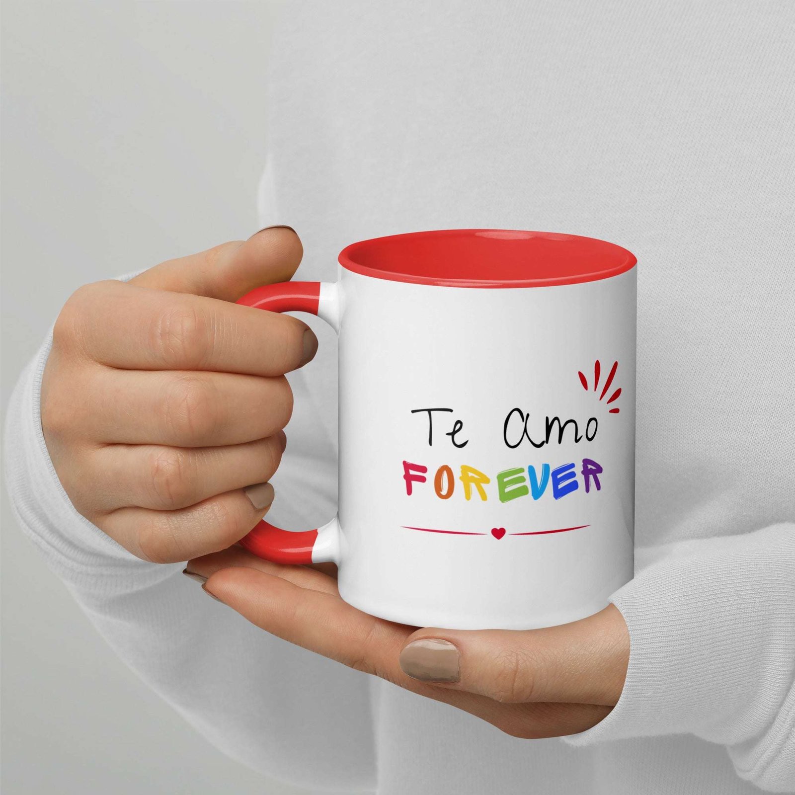 Te Amo Forever Mug with Color Inside - Image 2